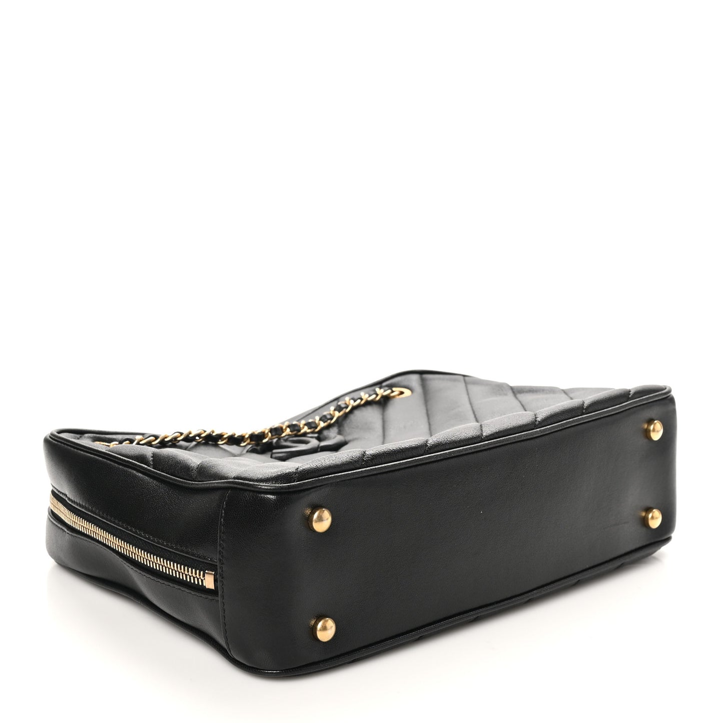 Lambskin Quilted Coco Vintage Camera Case Black