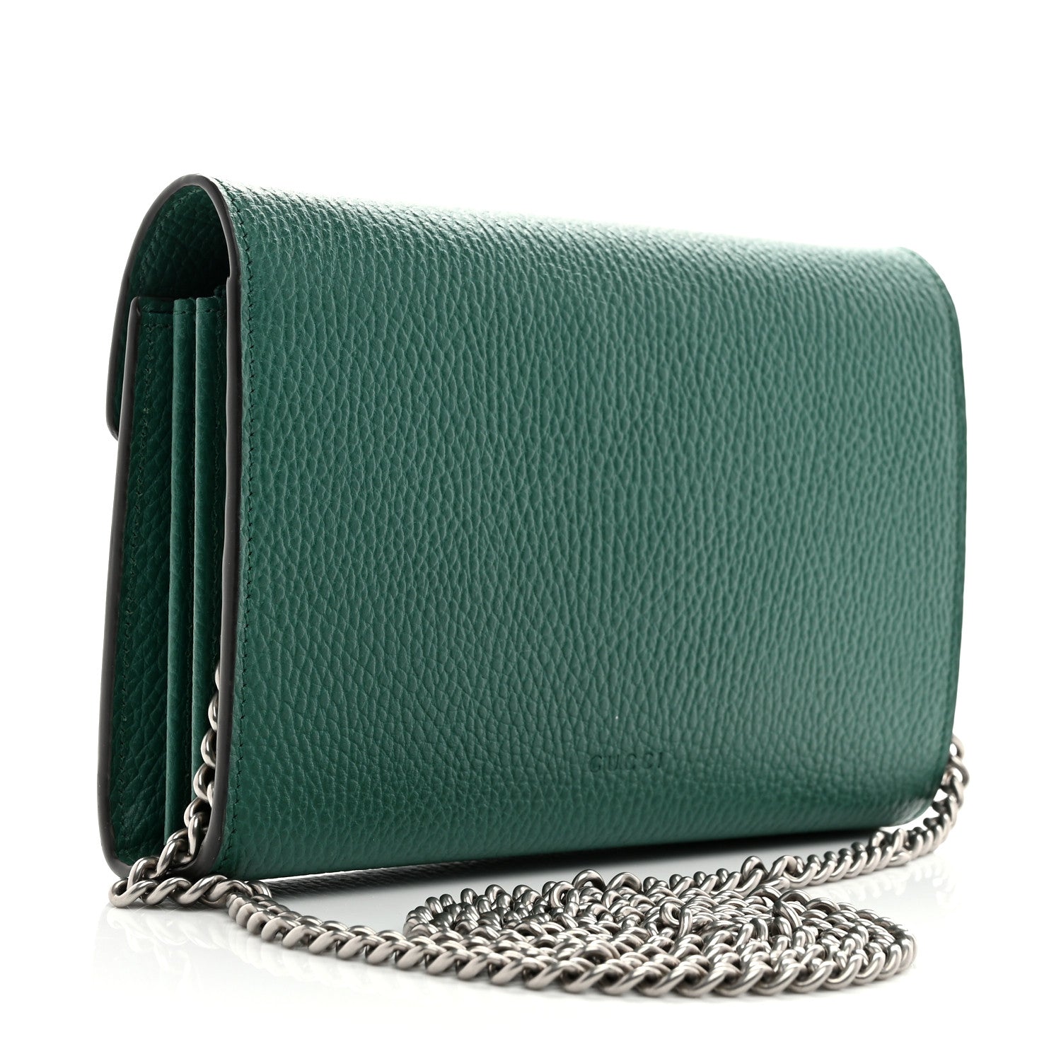 Gucci Calfskin Mini Dionysus Chain Wallet Emerald 2 of 11