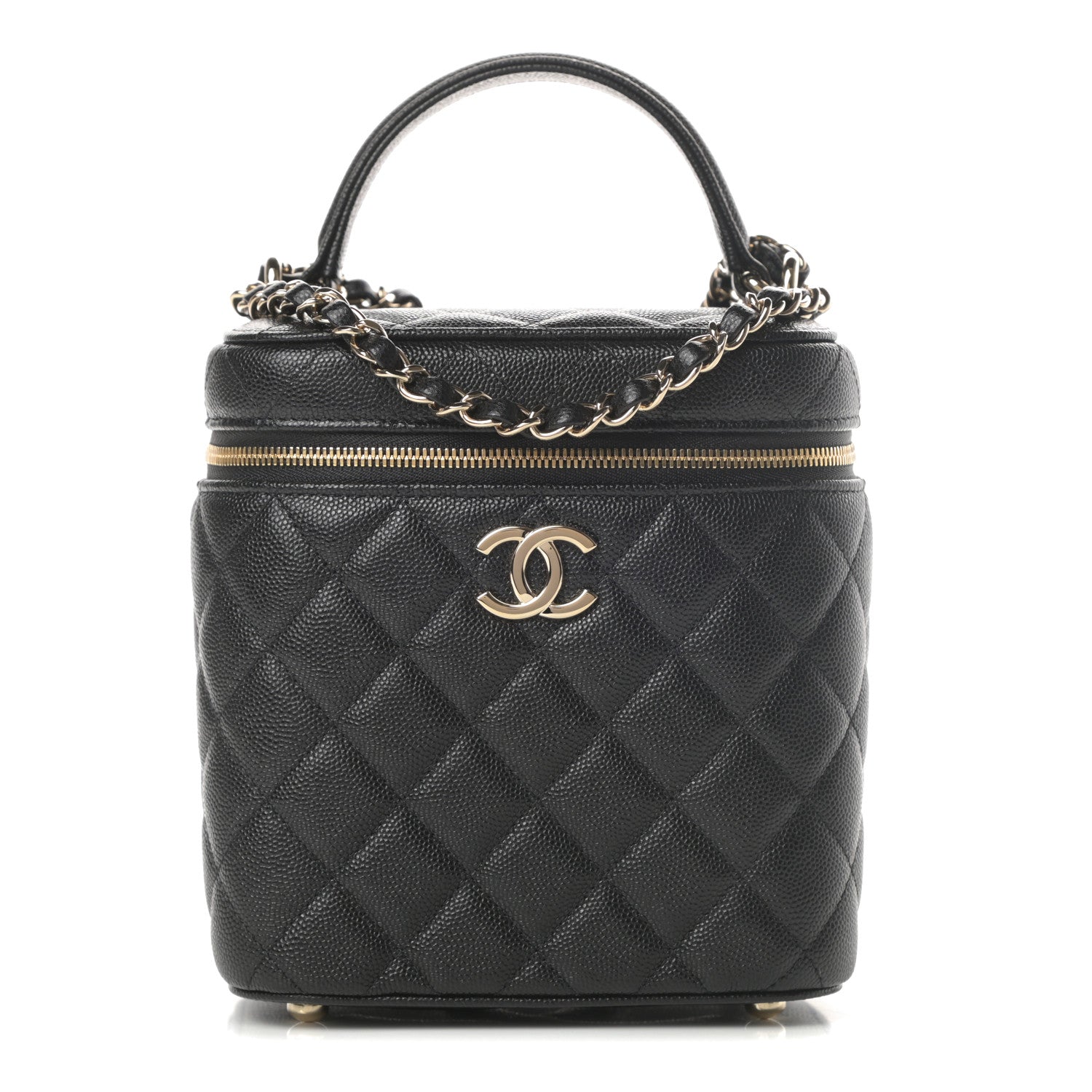 Chanel Caviar Quilted Small Top Handle Vanity Case With Chain Black 1 of 10
