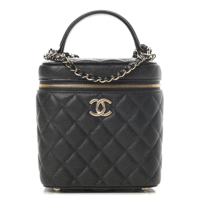Chanel Caviar Quilted Small Top Handle Vanity Case With Chain Black 1 of 10