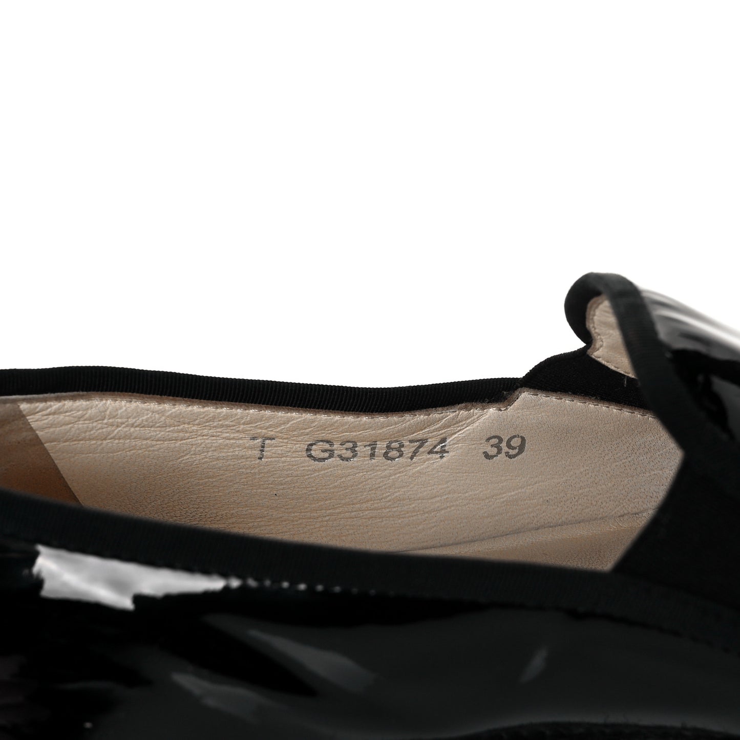 Patent Calfskin CC Mocassin Loafer Espadrilles 39 Black