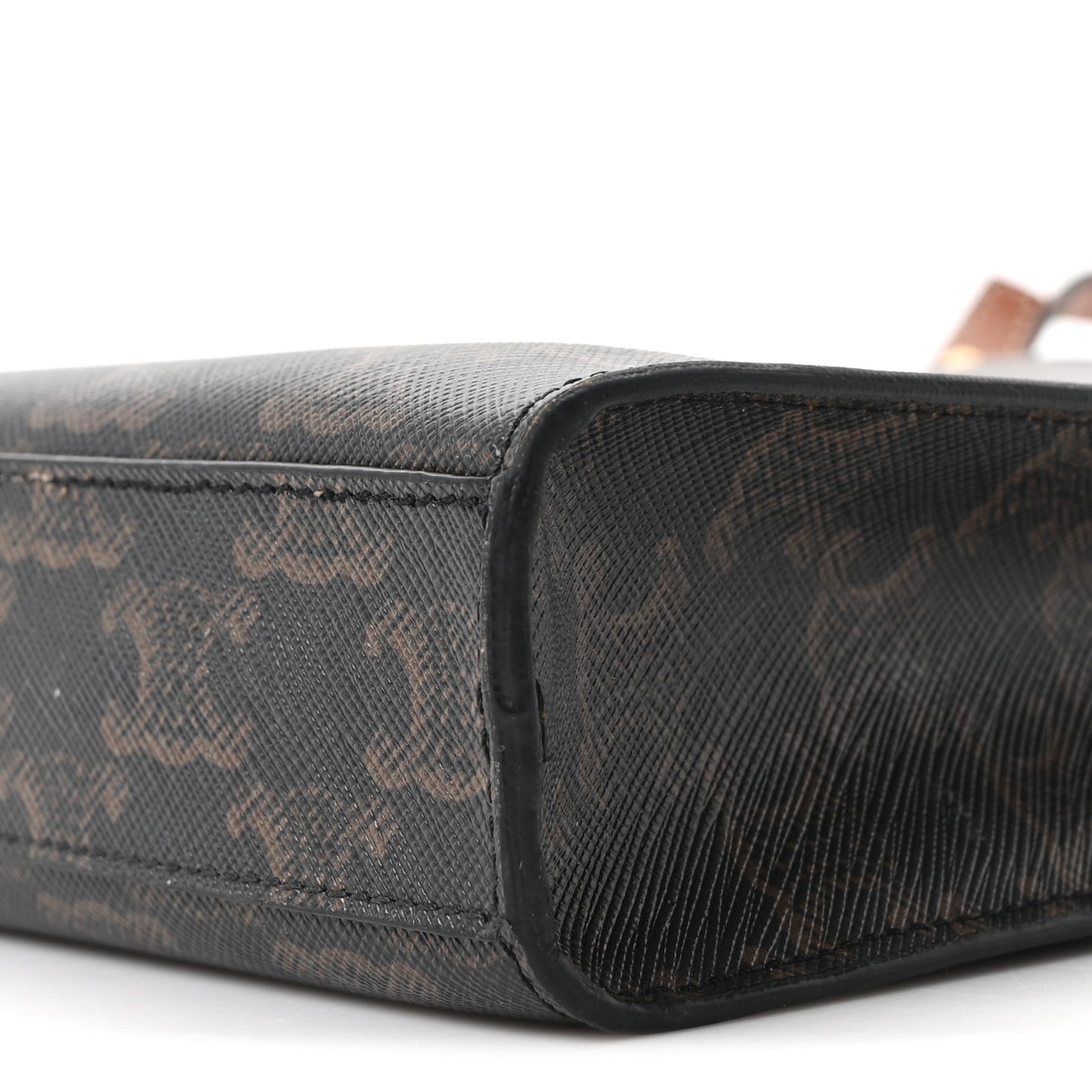 Triomphe Canvas Calfskin Mini Vertical Cabas Tan