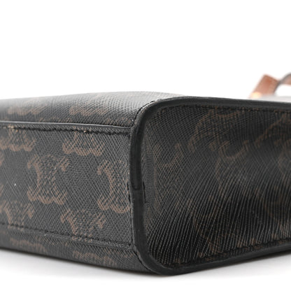 Celine Triomphe Canvas Calfskin Mini Vertical Cabas Tan 9 of 9