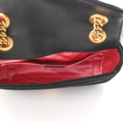 Gucci Velvet Matelasse Mini GG Marmont Shoulder Bag Black 5 of 15