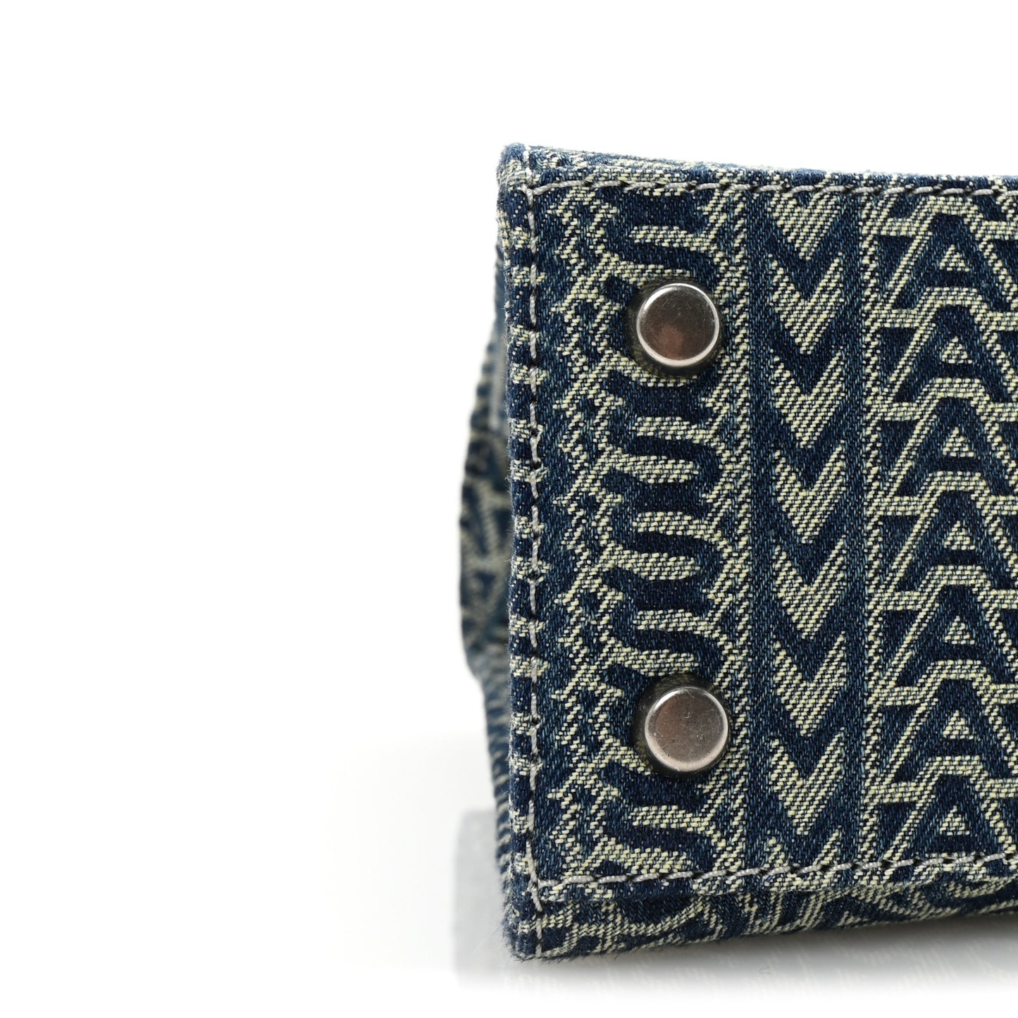 Sun Faded Denim Monogram The St Marc Mini Top Handle Bag Blue
