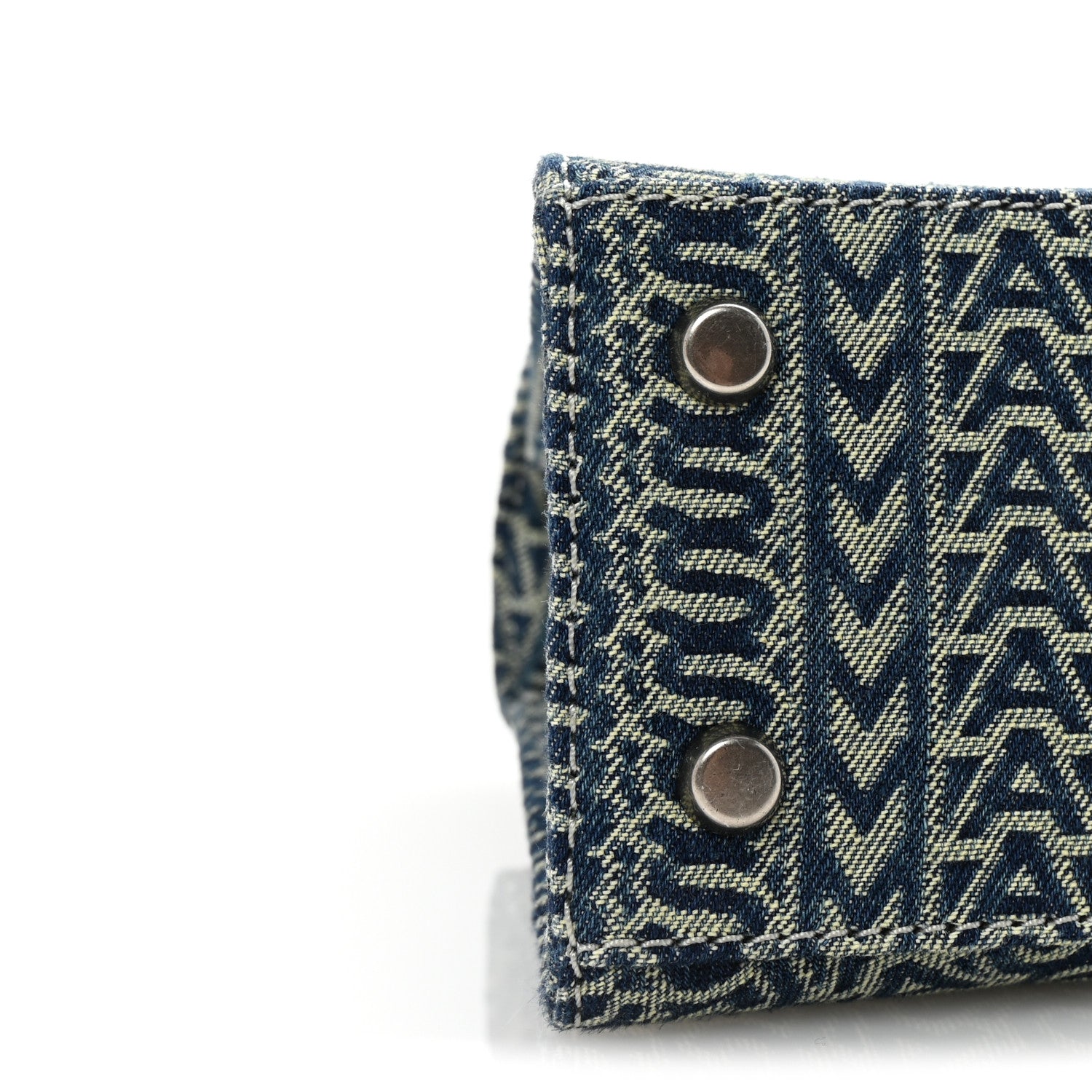 Marc Jacobs Sun Faded Denim Monogram The St Marc Mini Top Handle Bag Blue 9 of 10