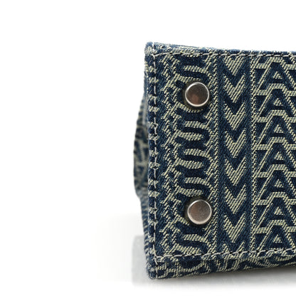 Marc Jacobs Sun Faded Denim Monogram The St Marc Mini Top Handle Bag Blue 9 of 10