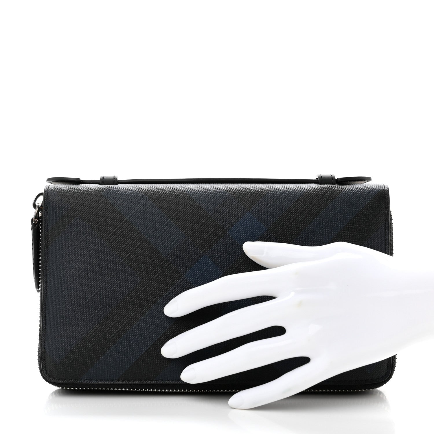 Burberry London Check Travel Wallet Navy Black 2 of 9