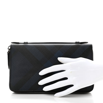 Burberry London Check Travel Wallet Navy Black 2 of 9