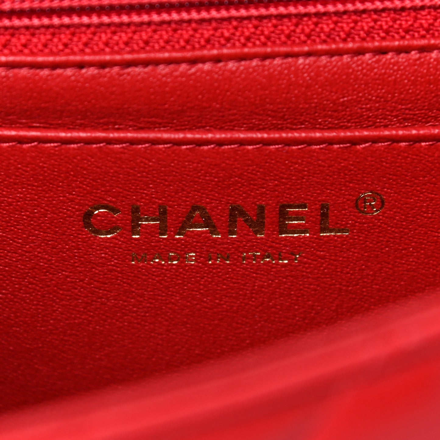 Lambskin Quilted Mini Rectangular Flap Red