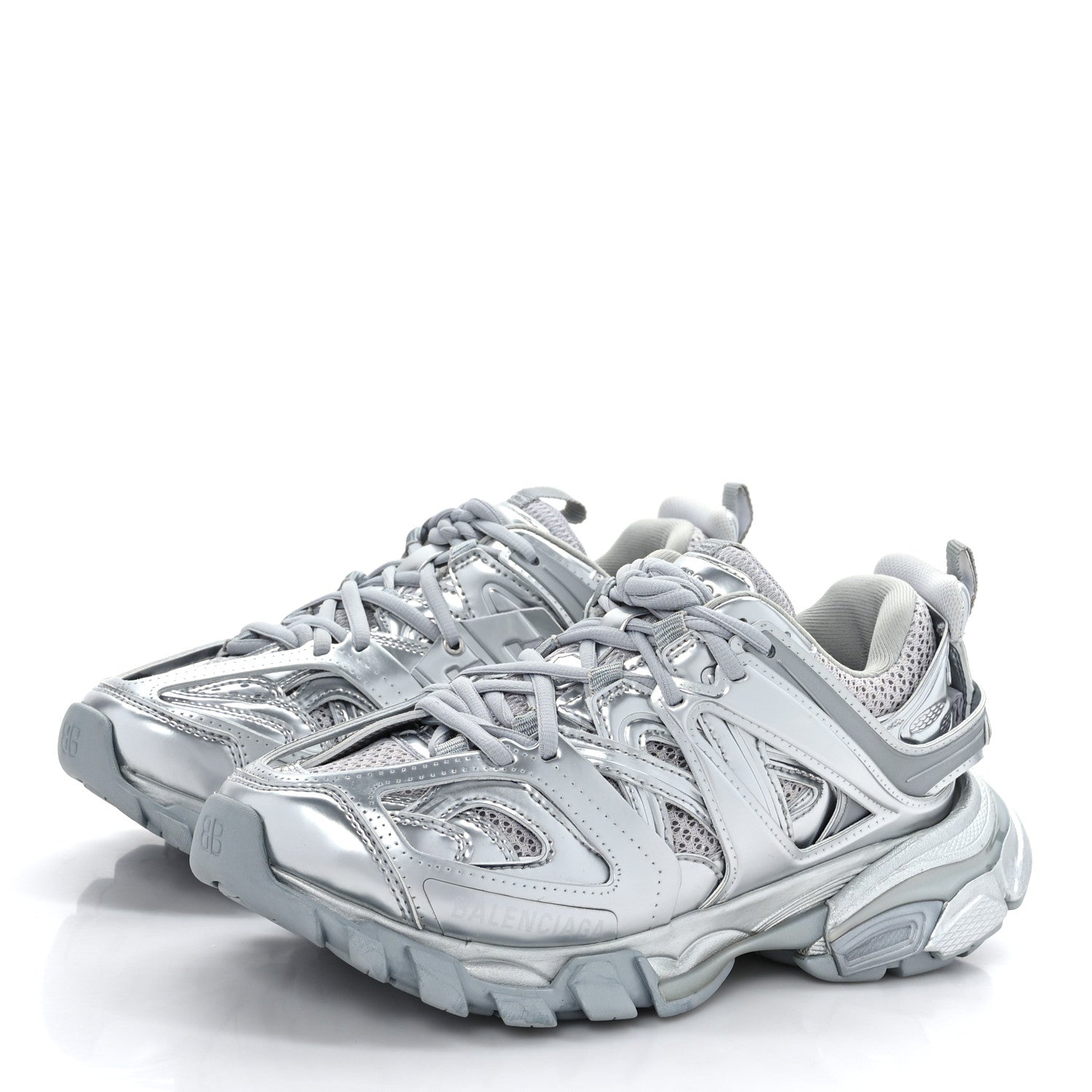 Balenciaga Mesh Nylon Womens Track Sneakers 36 Silver 3 of 7