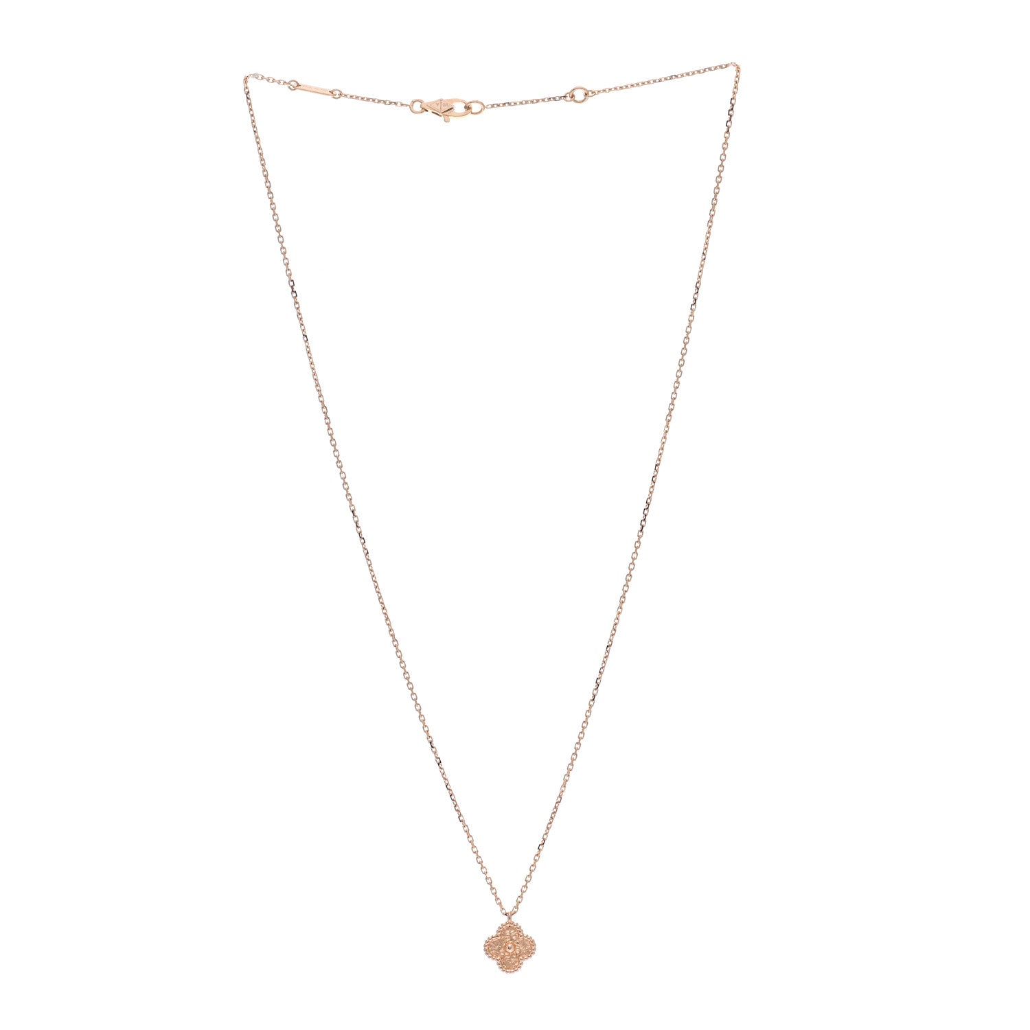 Van Cleef & Arpels 18K Rose Gold Sweet Alhambra Pendant Necklace 3 of 7