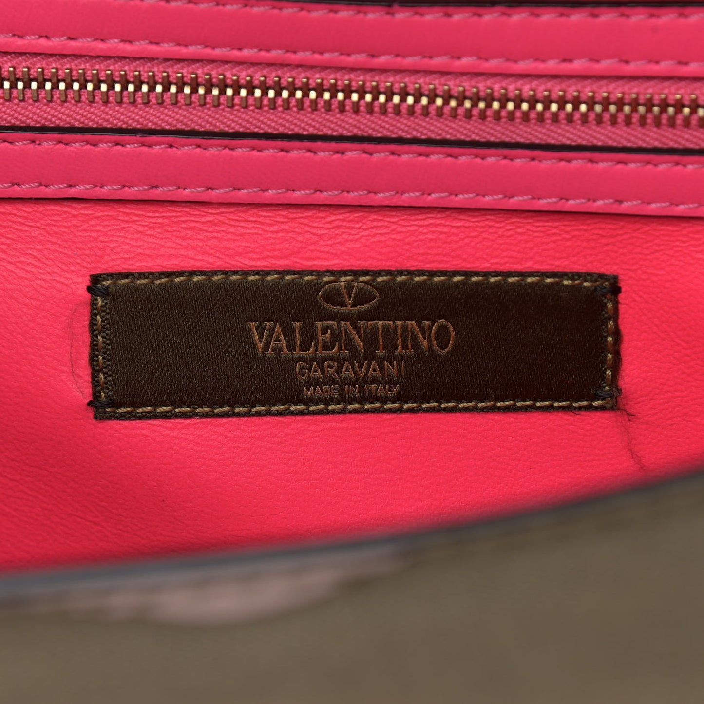 Nappa Canvas Camouflage Medium Glam Lock Rockstud Flap Fuxia Fluo