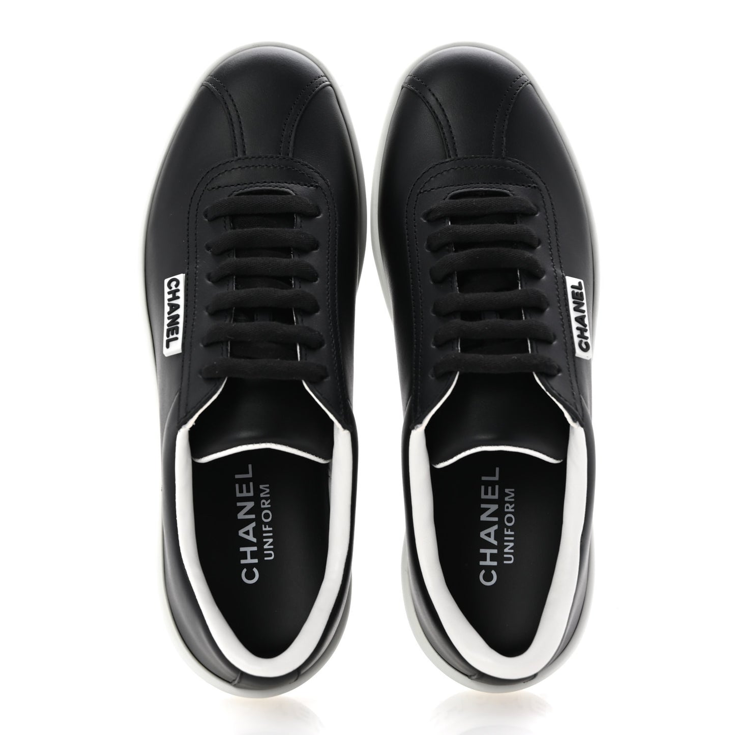 Calfskin CC Womens Sneakers 37 Black