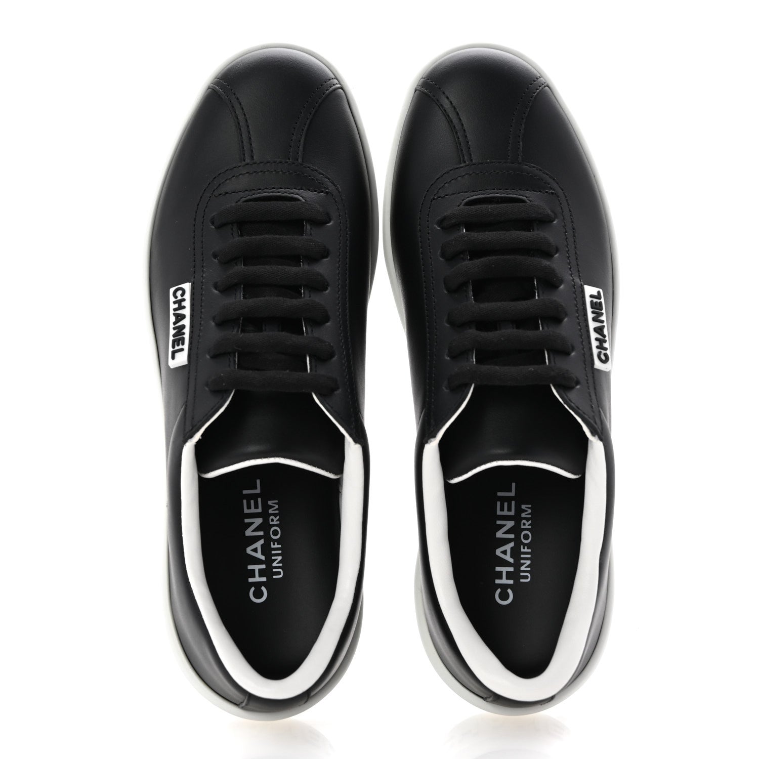 Chanel Calfskin CC Womens Sneakers 37 Black 2 of 9