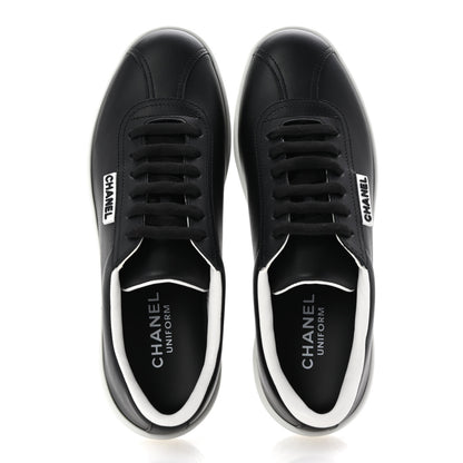 Chanel Calfskin CC Womens Sneakers 37 Black 2 of 9