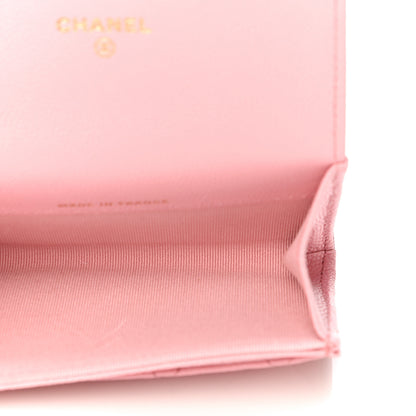 Chanel Caviar Quilted Flap Card Holder Wallet Light Pink 5 of 14