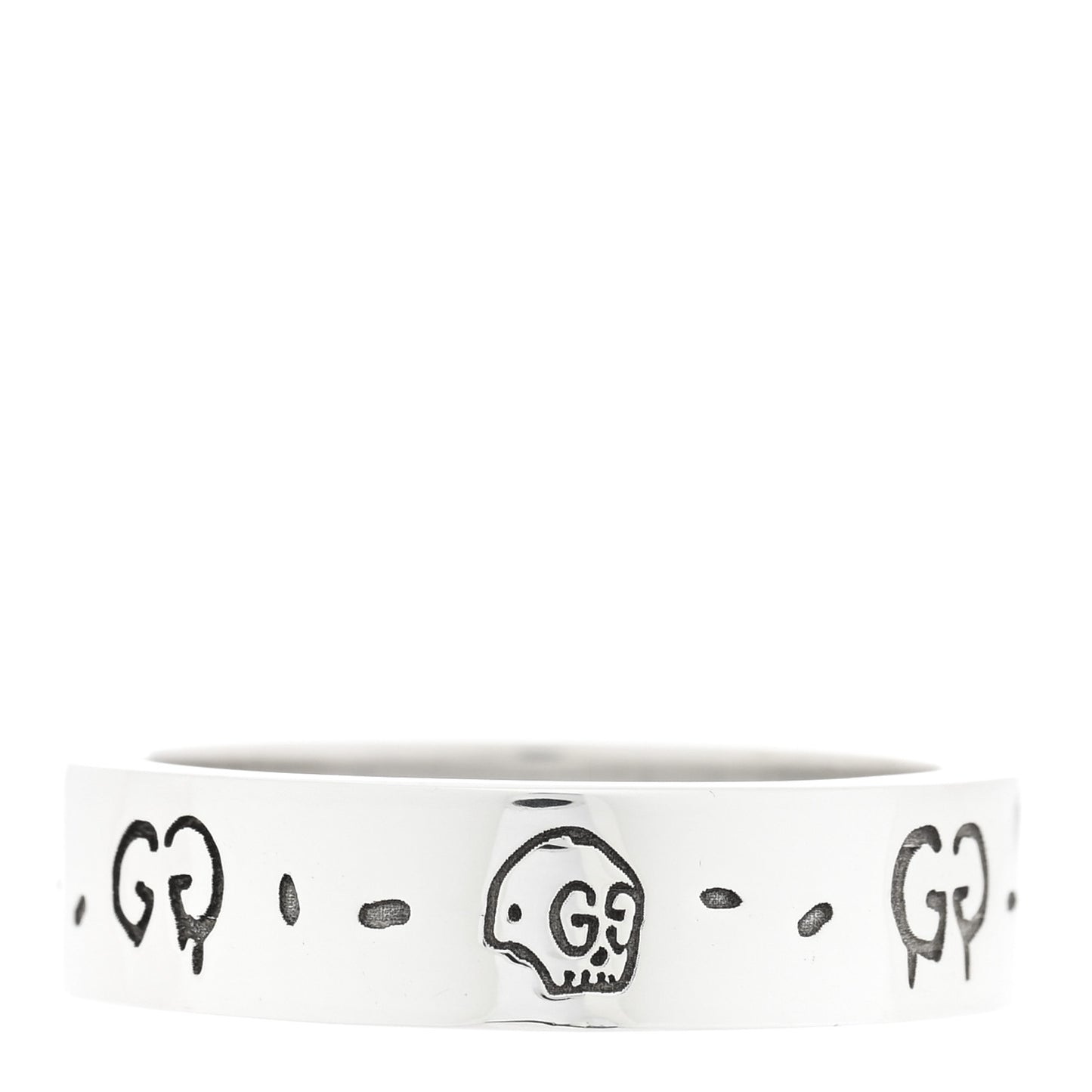 Sterling Silver Narrow GucciGhost Hamlet Skull Ring 63 10.25