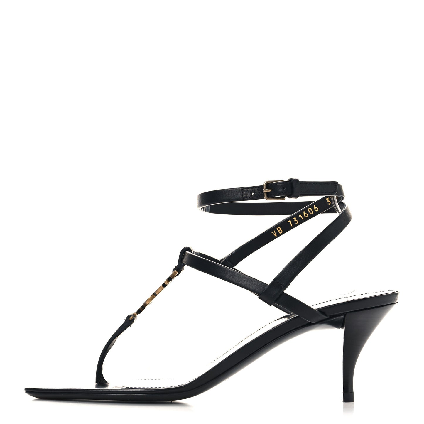 Calfskin Cassandra 60 Sandals 37.5 Black