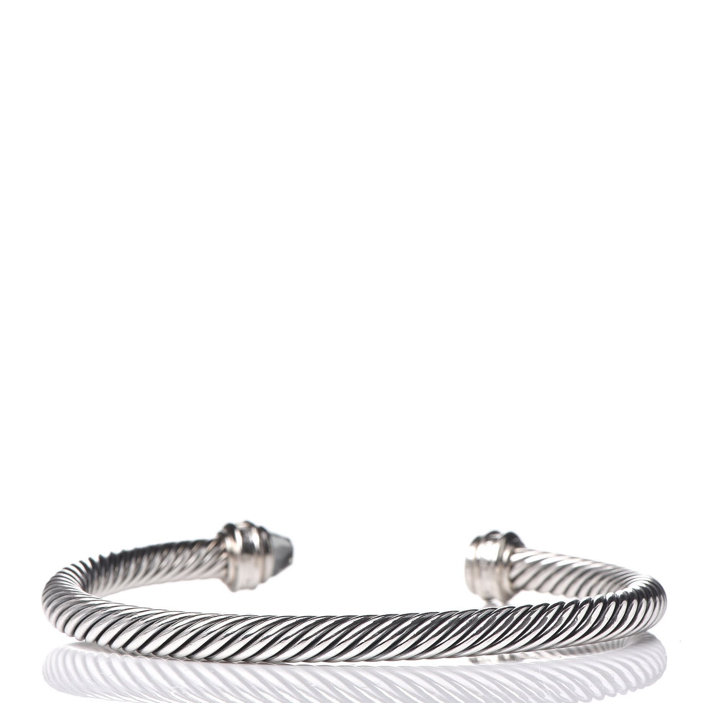 Sterling Silver Diamond Prasiolite 5mm Cable Classics Bracelet