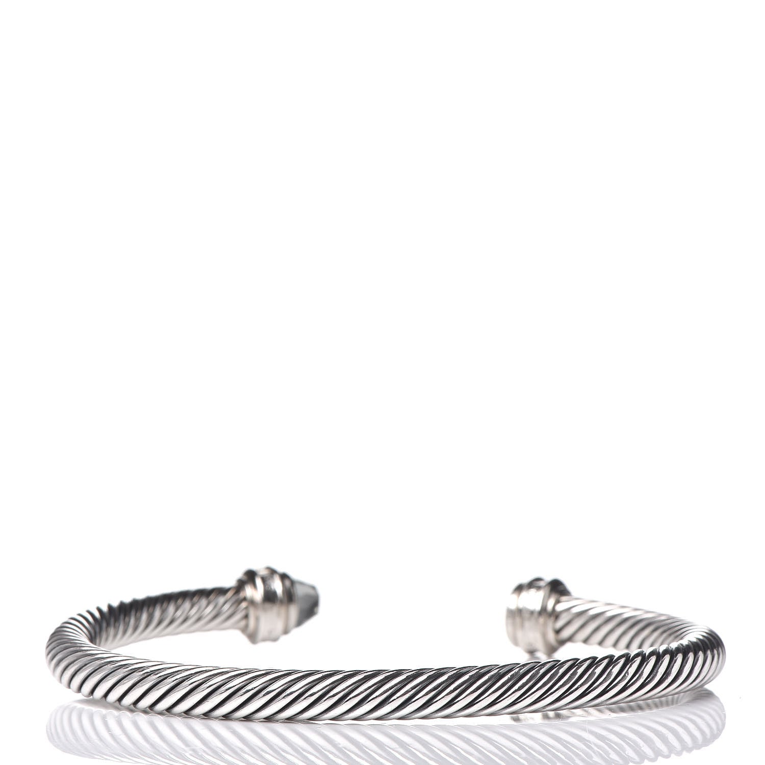 David Yurman Sterling Silver Diamond Prasiolite 5mm Cable Classics Bracelet 3 of 5