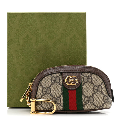 Gucci GG Supreme Monogram Web Ophidia Dome Key Pouch Beige New Acero 10 of 10