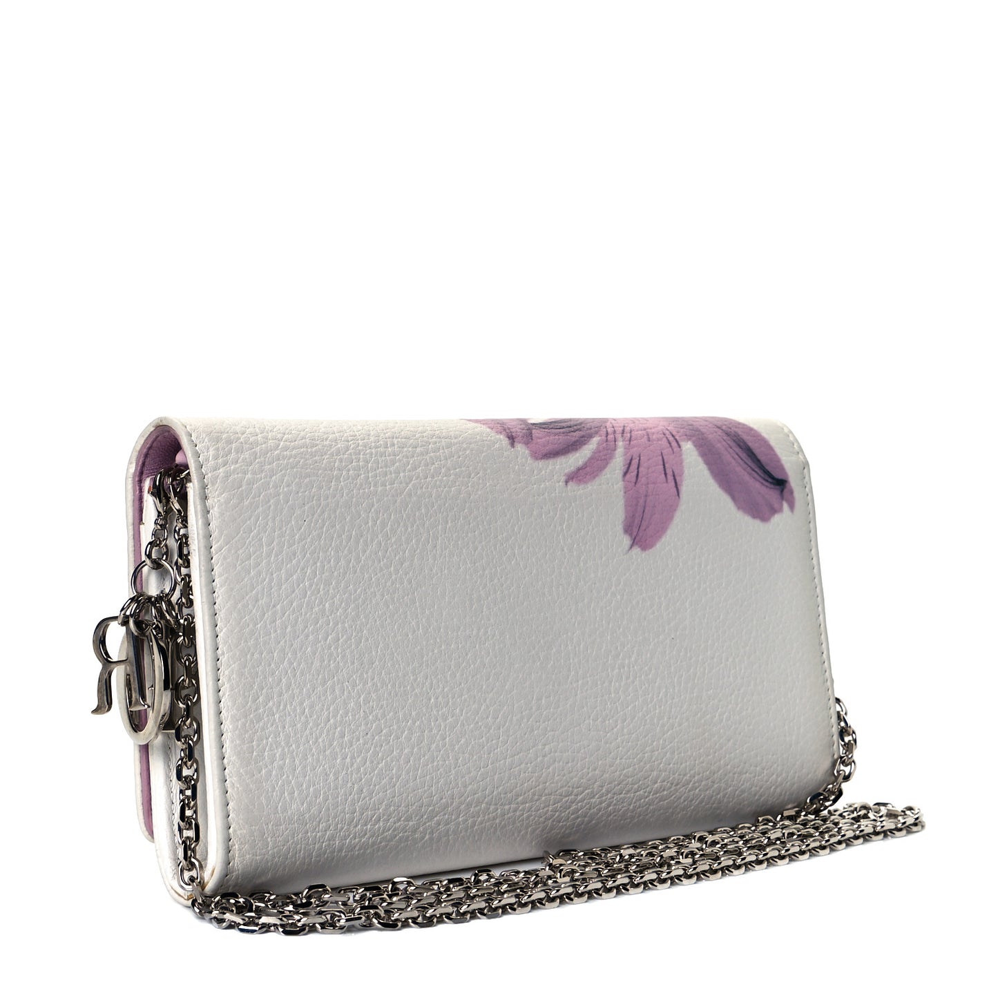 Calfskin Cosmos Flower Rendez-vous Chain Wallet White
