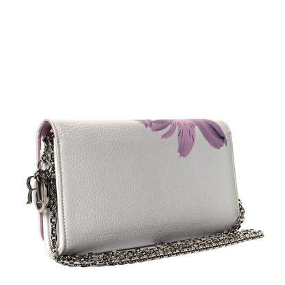 Christian Dior Calfskin Cosmos Flower Rendez-vous Chain Wallet White 2 of 7