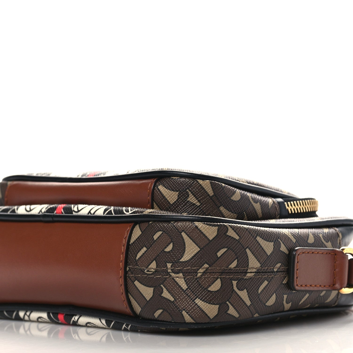 Burberry E-Canvas Monogram Stripe Camera Bag Bridle Brown 7 of 7