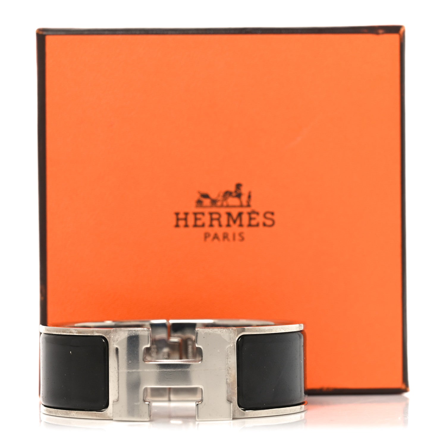 Hermes Enamel Wide Clic Clac H Bracelet PM Black 9 of 10