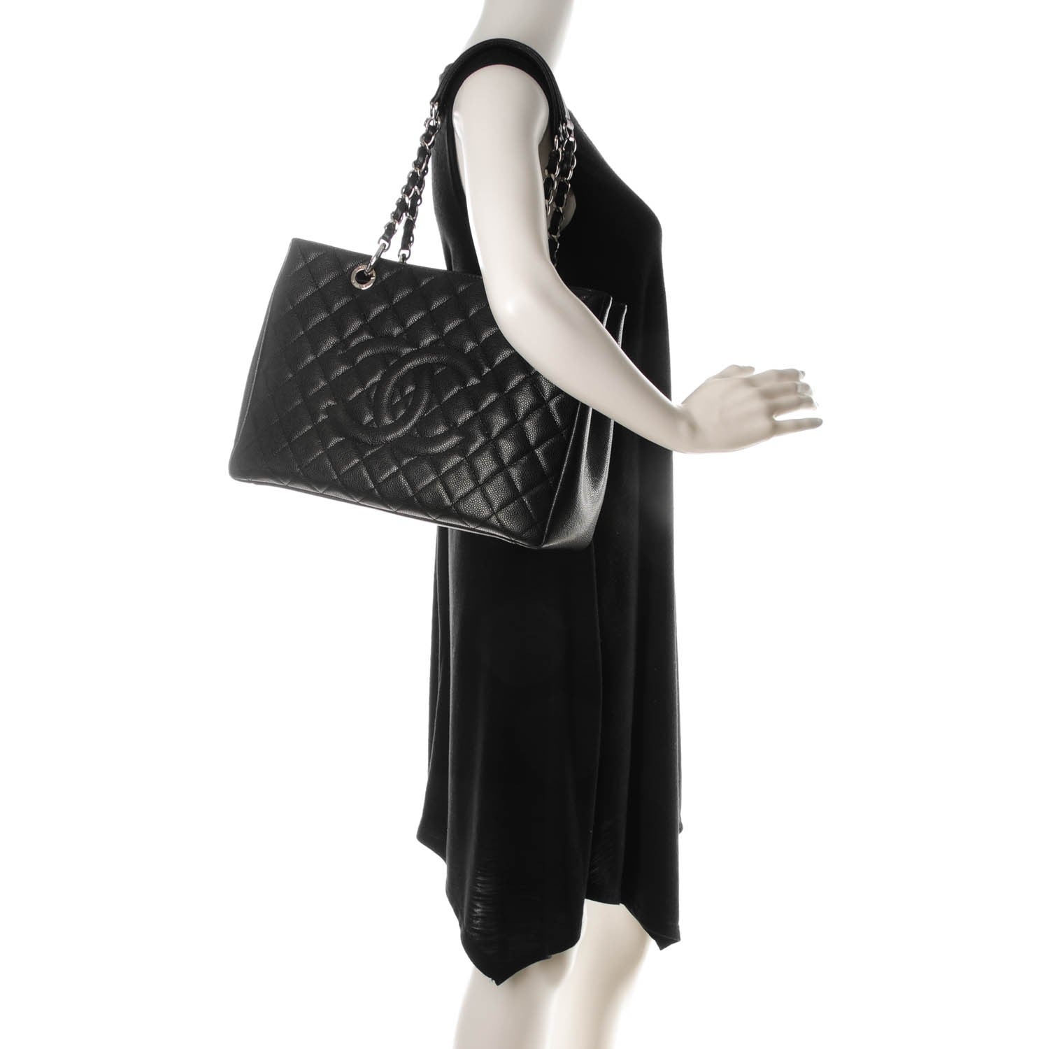 Chanel Caviar Quilted Grand Shopping Tote GST Black 2 of 8