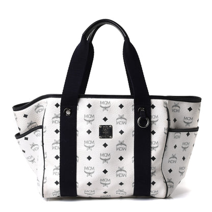 MCM Visetos Tote White Black 1 of 16