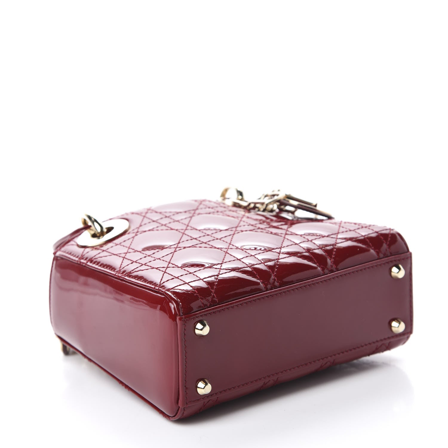 Christian Dior Patent Cannage Mini Lady Dior Red 5 of 11