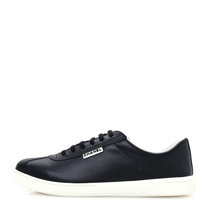 Chanel Calfskin CC Mens Sneakers 11.5 Black 1 of 8