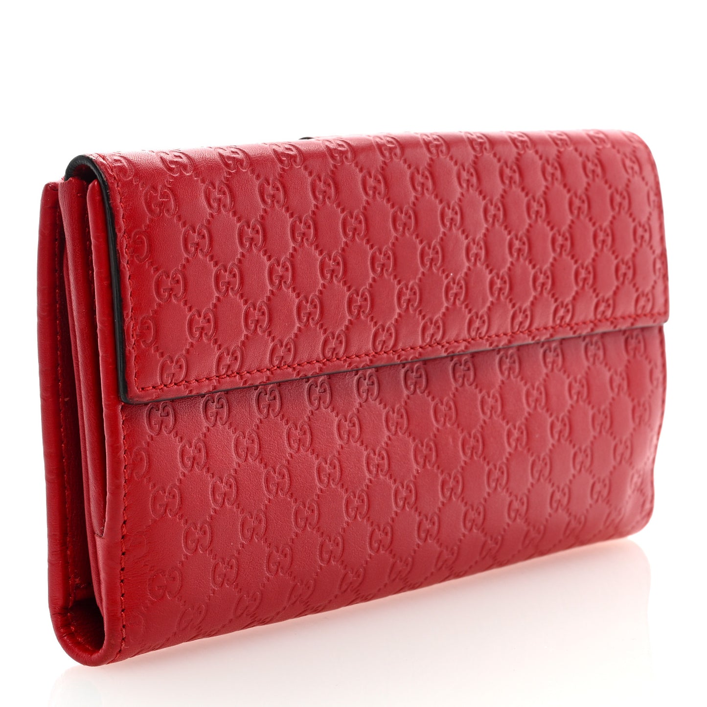 Microguccissima Heart Continental Wallet Red