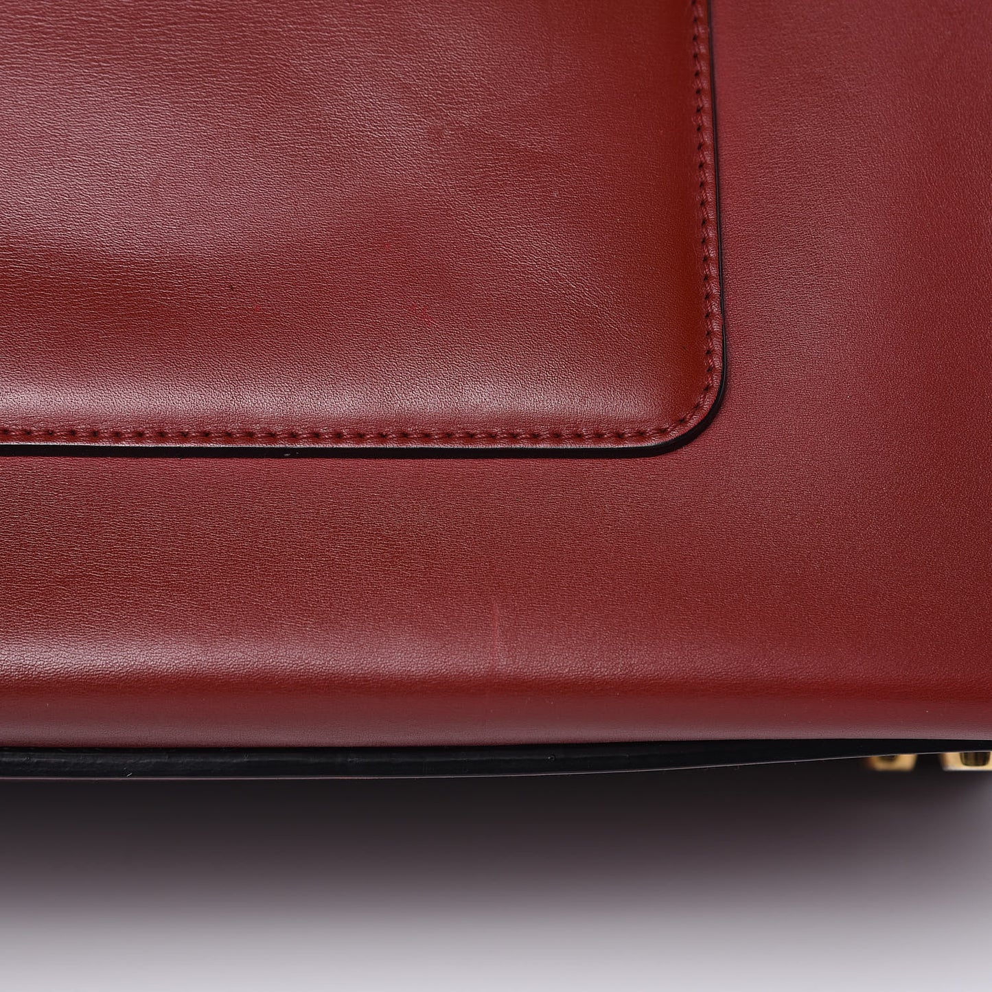 Smooth Calfskin Medium Edge Shoulder Bag Red