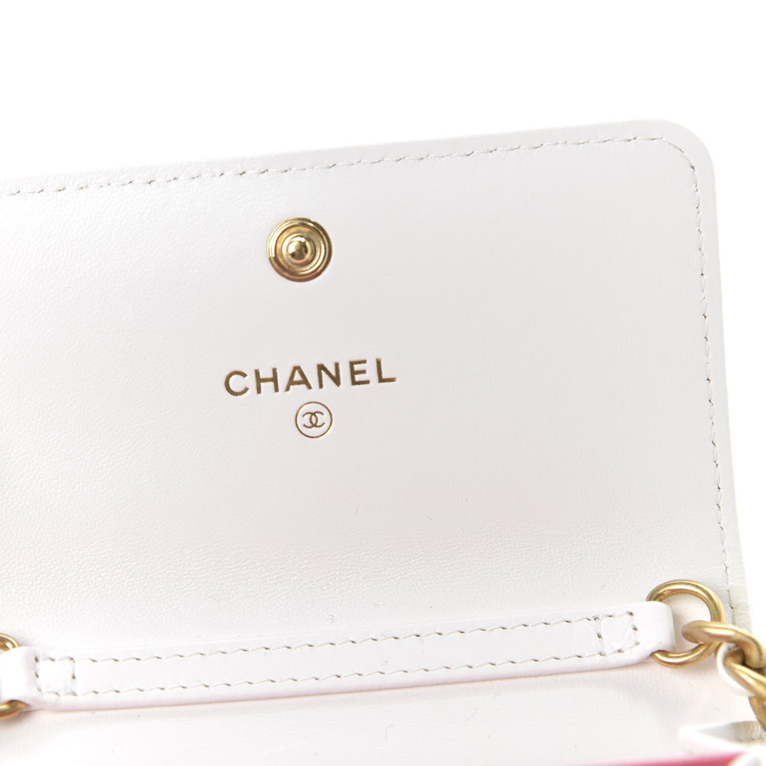 Chanel Lambskin Quilted 19 Flap Coin Purse With Chain White 8 of 12