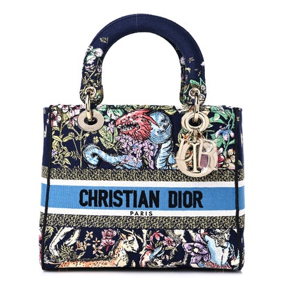Christian Dior Canvas D-Constellation Embroidered Medium Lady D-Lite Bleu Multicolor 1 of 8