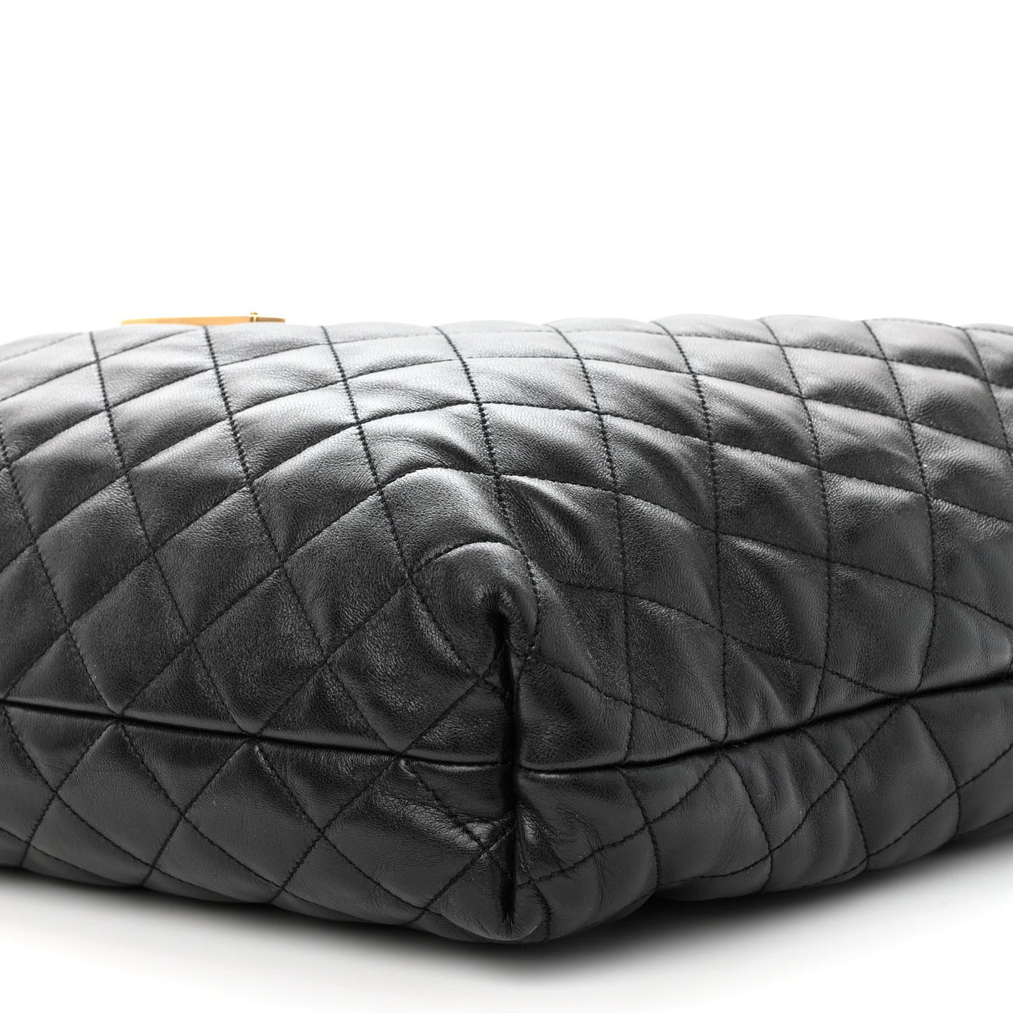 Lambskin Quilted Maxi Icare Shopping Tote Black