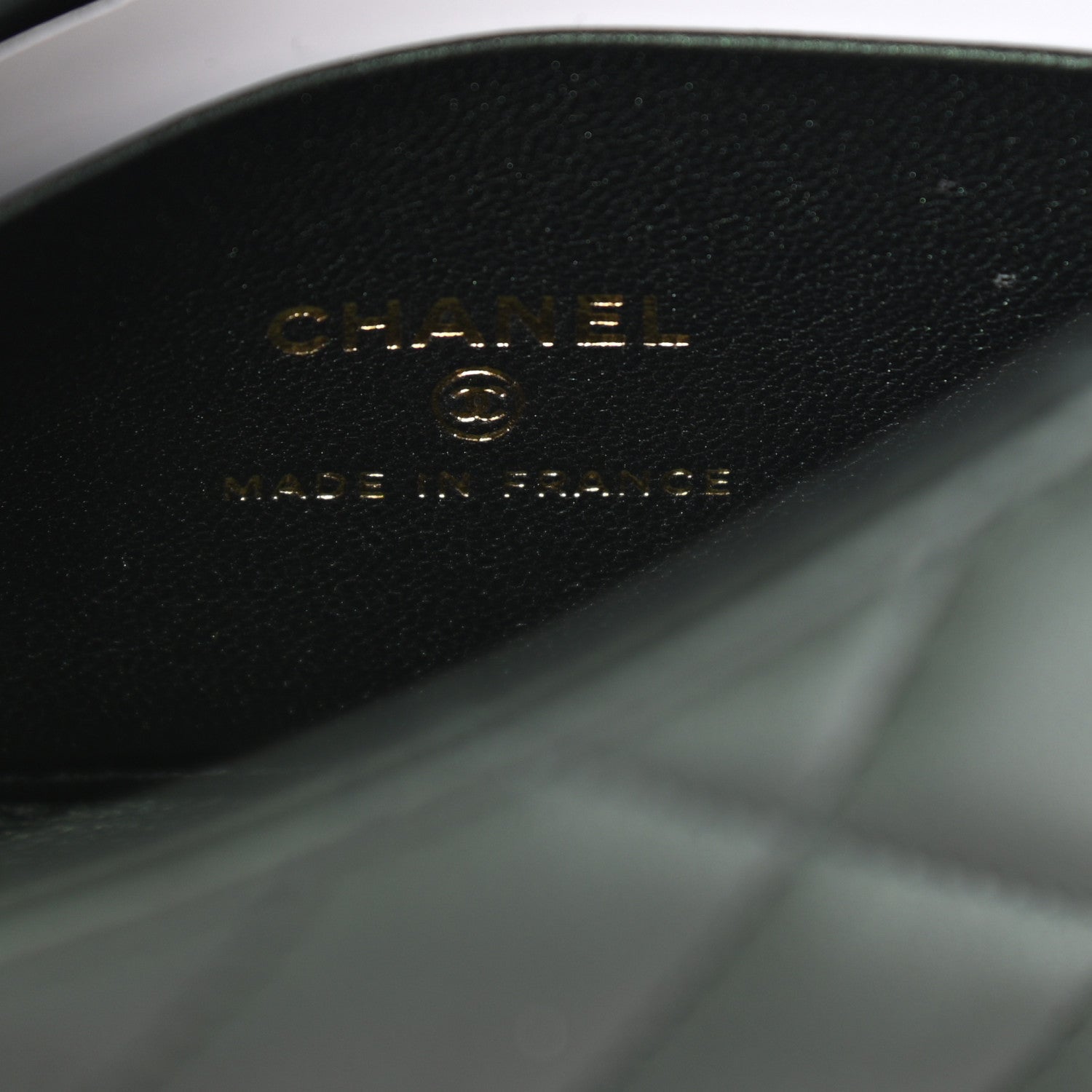 Chanel Iridescent Lambskin Quilted Top Handle Flap Clutch With Chain Dark Green 6 of 10