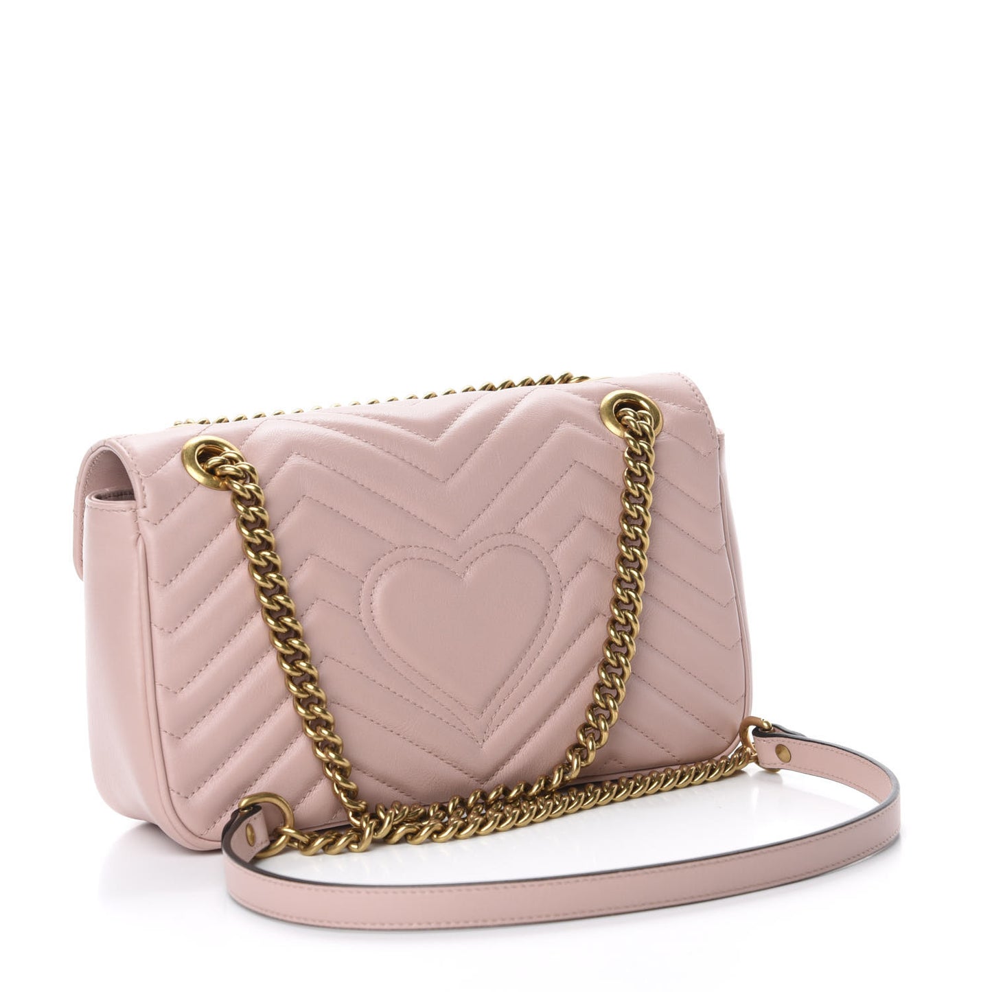Calfskin Matelasse Small GG Marmont Shoulder Bag Perfect Pink