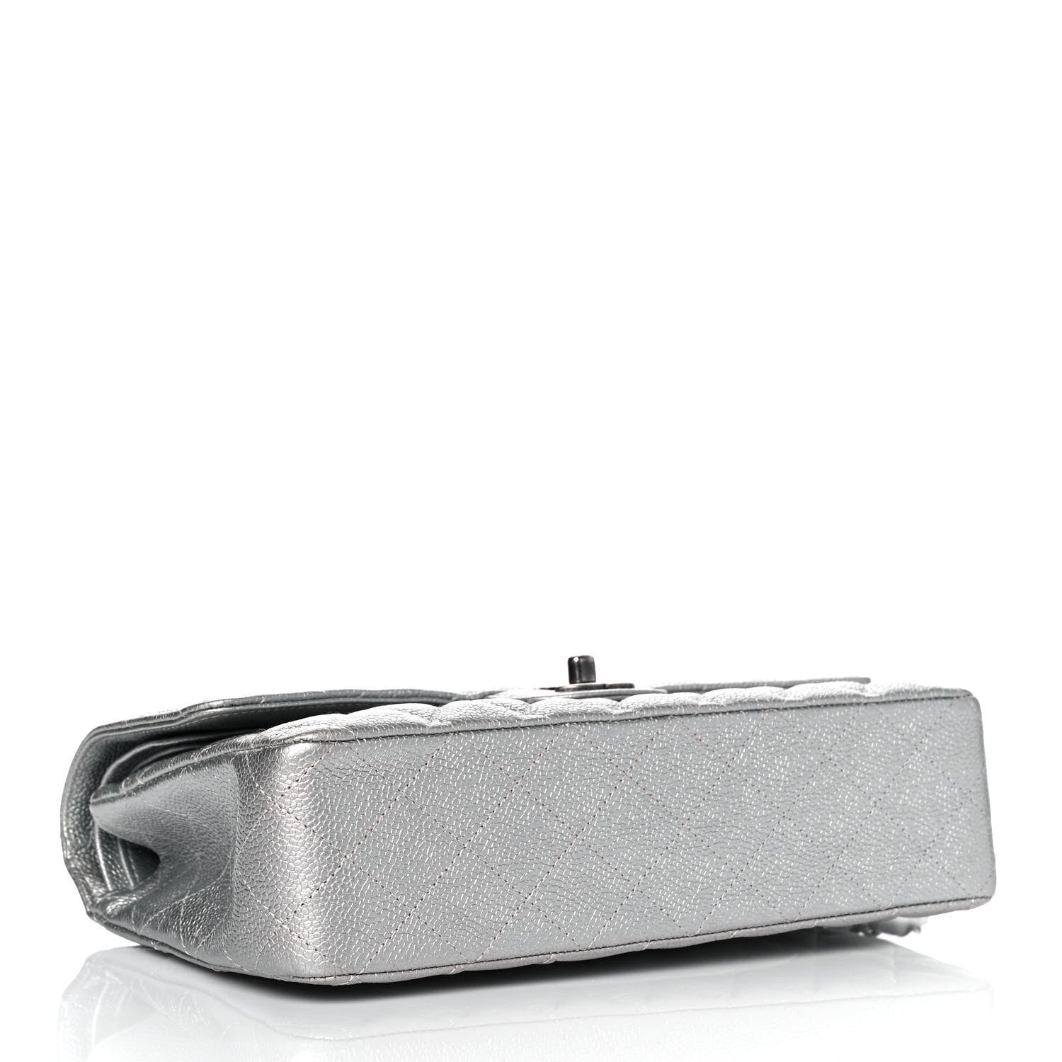 Chanel Metallic Caviar Quilted Medium Double Flap Silver 4 of 10