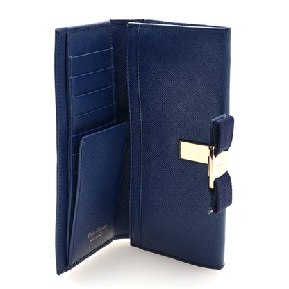 Salvatore Ferragamo Printed Calfskin Vara Bow Continental Wallet Oxford Blue 5 of 7