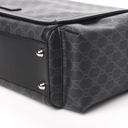 Gucci GG Supreme Monogram Web Messenger Diaper Bag Black Grey 9 of 11