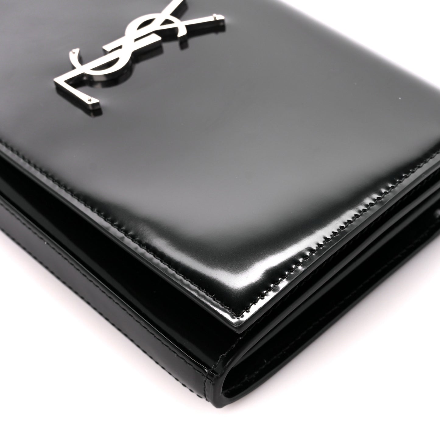Glazed Calfskin Cassandre Wallet On Chain WOC Black