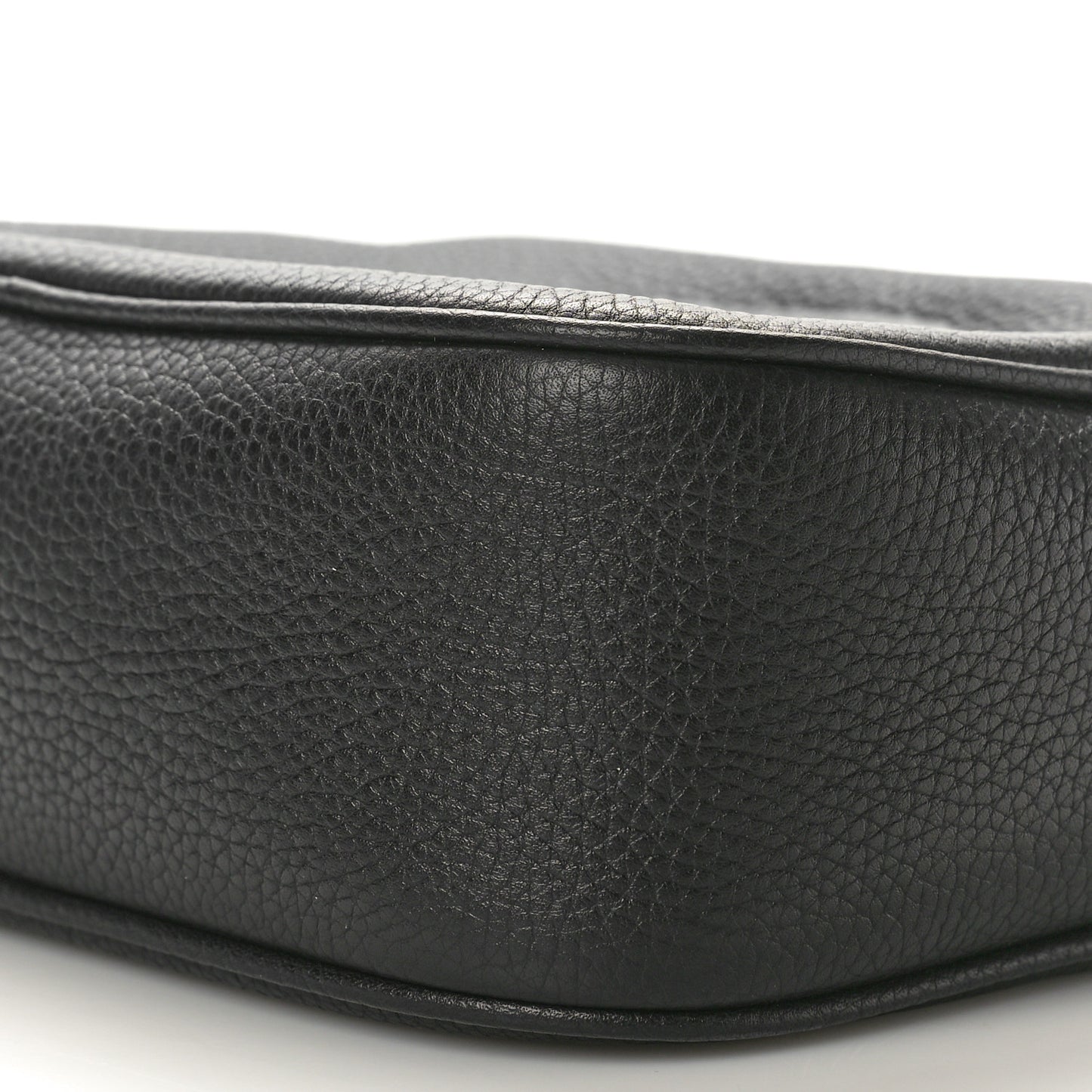 Pebbled Calfskin Small Soho Disco Bag Black