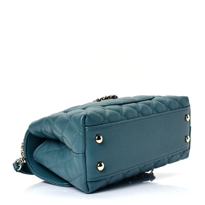 Chanel Caviar Quilted Mini Coco Handle Flap Green 3 of 4