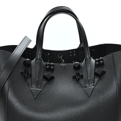 Christian Louboutin Calfskin Empire Spike Studded Small Cabachic Tote Black 7 of 10