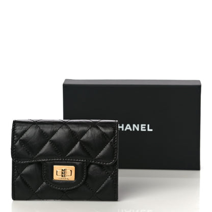 Chanel Aged Calfskin Quilted Reissue Flap Card Holder Wallet Black 12 of 12