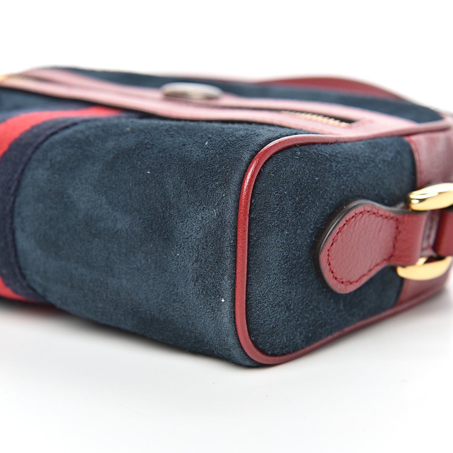 Suede Calfskin Web Mini Ophidia Shoulder Bag New Blue Romantic Cherry